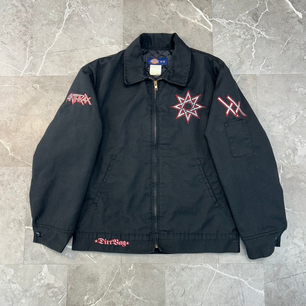 Vintage Dickies Anthrax Slipknot Bomber Jacket Men Medium Dirt Bag Workwear Coat